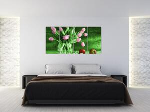 Tulipány vo váze, obraz na stenu (Obraz 160x80cm)