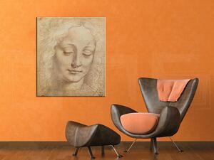 Obraz na plátne HLAVA ŽENY 3 – Leonardo Da Vinci (reprodukcia 70x60 cm)