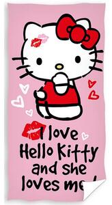 TipTrade Bavlnená froté osuška 70x140 cm - Hello Kitty Love