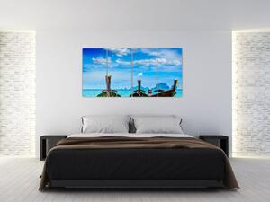 Loďky na mori, obraz (Obraz 160x80cm)