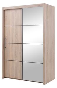 Skriňa s posuvnými dverami INOVA so zrkadlom, dub sonoma 150 cm