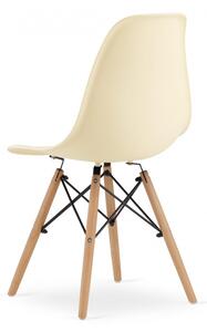 Jedálenská stolička OSAKA krémová (hnedé nohy)