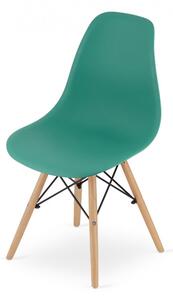Jedálenská stolička OSAKA zelená (hnedé nohy)