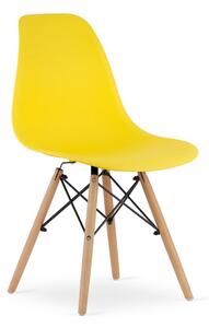 Jedálenská stolička OSAKA žltá (hnedé nohy)