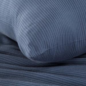 EUROFIRANY Bavlnená žakárová posteľná súprava 160 cm x 200 cm tmavomodrá 50% bavlna 40% viskóza 10% polyester