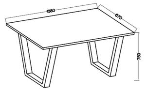 Loftový stôl Caesar 138x67 biely