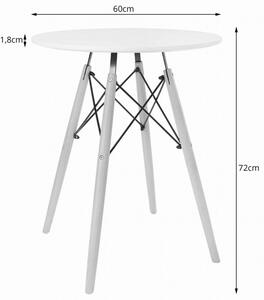 Okrúhly stôl TODI 60 cm biely