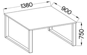 Loftový stôl Imperial 138x90 Biela