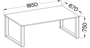 Loftový stôl Imperial 185x67 Biela