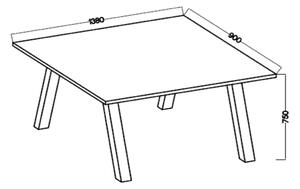 Loftový stôl Kleo 138x90 Lancelot dub