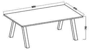 Loftový stôl Kleo 185x67 Dub Artisan