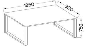 Loftový stôl Imperial 185x90 Dub Artisan