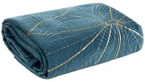 EUROFIRANY Zamatový prehoz, vyrobený technikou "hot press" s potlačou fólie 220 cm x 240 cm tyrkysová 100 % polyester Rozmery textílií: 170 cm x 210 cm