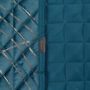 EUROFIRANY Zamatový prehoz na posteľ, vyrobený technikou "hot press" s potlačou fólie 170 cm x 210 cm tyrkysová 100% polyester Rozmery textílií: 170 cm x 210 cm
