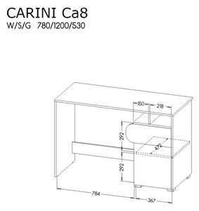 Písací stôl Carini CA8 Nash Dub/biely briliant/grafit
