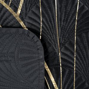 EUROFIRANY Zamatový prehoz, vyrobený technikou "hot press" s potlačou fólie 220 cm x 240 cm čierna 100 % polyester Rozmery textílií: 170 cm x 210 cm