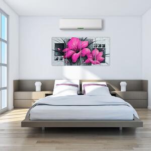 Obraz ružové kvety (Obraz 160x80cm)