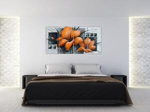 Obraz oranžovej kvety (Obraz 160x80cm)