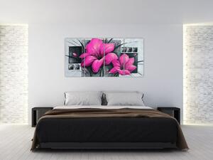 Obraz ružové kvety (Obraz 160x80cm)