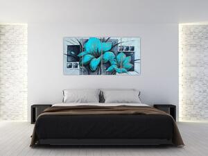 Obraz modré kvety (Obraz 160x80cm)