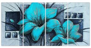 Obraz modré kvety (Obraz 160x80cm)