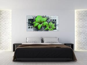 Obraz zelené kvety (Obraz 160x80cm)