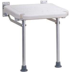 Bemeta Design HELP: Sprchové sedadlo, sklopné, s nohou, hliník, mat, biely plast - 353125033