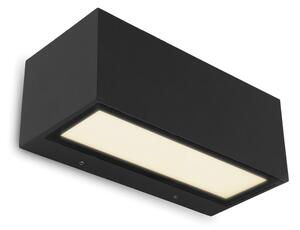 LUTEC Vonkajšie nástenné LED svietidlo GEMINI, 21W, teplá biela, štvorcová, čierna, IP54