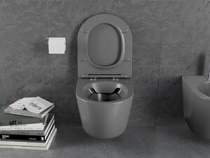 Mexen Lena, závesná toaletná misa 480x360x355 mm s pomaly padajúcim sedátkom, tmavá šedá, 30224071