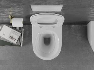 Mexen Lena, závesná toaletná misa 480x360x355 mm, biela - zlatý okraj, 30224005