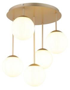 Stropné svietidlo 5x E14 champagne, opálová IP20 GLOBO lighting HARMON 47441-5CH
