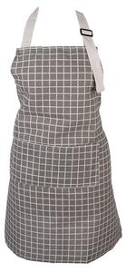 Šedá dámska kockovaná kuchynská zástera - 69*68 cm - Clayre & Eef