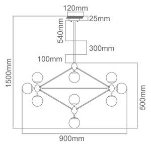 Orlicki Design Bao stropné svietidlo viac ako 6x8 W čierna OR80056