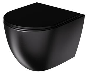 UPTrend Závesný WC komplet bez okraja CANEO VORTEX TR2196DF‑U18 vrátane Soft-Close sedadla, čierna mat