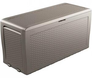 Keter Záhradný úložný box Samoa Rattan sivá, 270 l, 117 x 57 x 45 cm