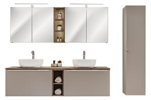 Comad Set kúpeľňového nábytku Santa Fe Taupe 180 sivá/dub vintage