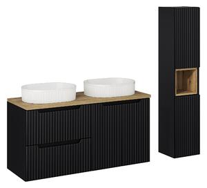 Comad Set kúpeľňového nábytku Nova Black 120 dub wotan/čierna mat