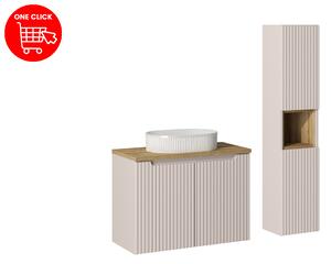 Comad Set kúpeľňového nábytku Nova Cashmere 80 kašmír/dub evoke