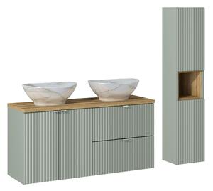 Comad Set kúpeľňového nábytku Line Reed Green 120 trstinovo zelená/dub evoke