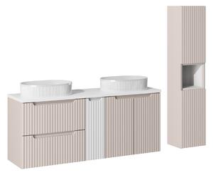Comad Set kúpeľňového nábytku Nova Cashmere 140 biela/kašmír mat - kompletný set