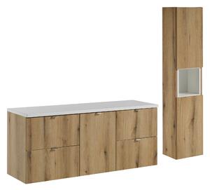 Comad Set kúpeľňového nábytku Nova Oak 140 dub evoke/biela mat