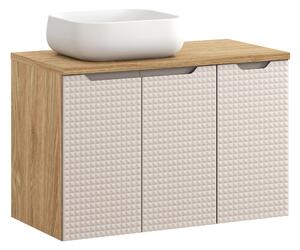 Comad Set kúpeľňového nábytku Luxor Beige 90 Nika béžová/olejovaný dub