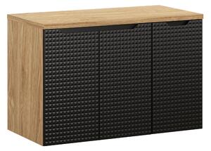Comad Set kúpeľňového nábytku Luxor Black 90 čierna matná/olejovaný dub