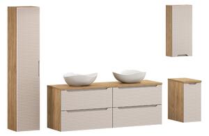 Comad Set kúpeľňového nábytku Luxor Beige 160 béžová/olejovaný dub