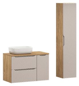 Comad Set kúpeľňového nábytku Ocean Beige 90 béžová/olejovaný dub