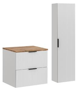 Comad Set kúpeľňového nábytku Adel White 60 biela mat/dub wotan -