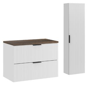 Comad Set kúpeľňového nábytku Adel White 80 biela mat/dub santa fe
