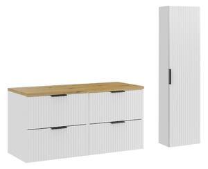 Comad Set kúpeľňového nábytku Adel White 120 biela mat/dub artisan