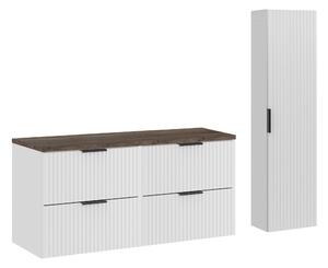 Comad Set kúpeľňového nábytku Adel White 120 biela mat/dub santa fe