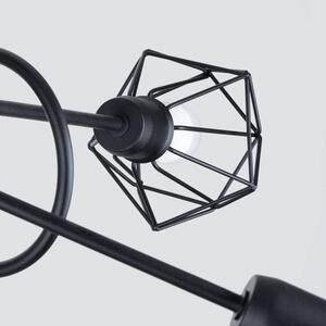 Stropné svietidlo Artemis, 5x čierne Drôt || Kovené tienidlo